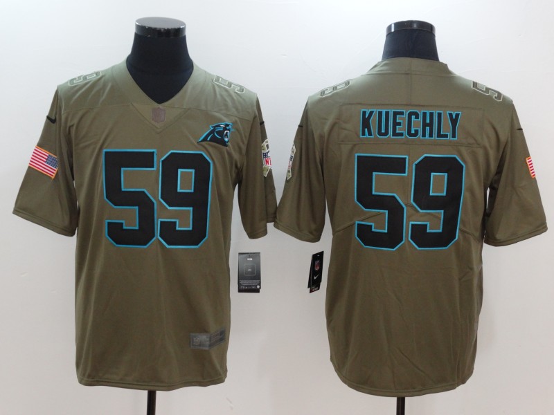 Men Carolina Panthers #59 Kuechly Nike Olive Salute To Service Limited NFL Jerseys->oakland raiders->NFL Jersey